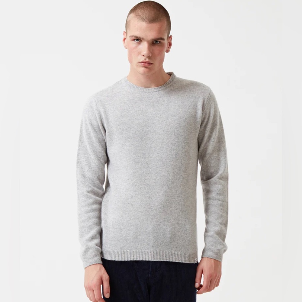 Norse Projects Sigfred Lambswool Sweater in Light Grey
